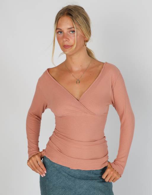 Vintage Zebra S long sleeve top in baby pink