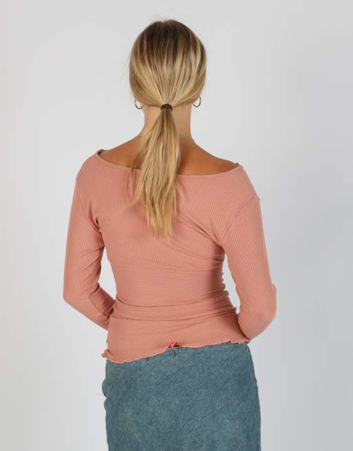 Vintage Zebra S long sleeve top in baby pink, 2 of 4