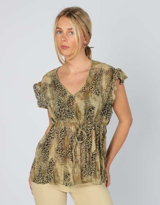 Vintage Zhiwa M blouse in tan