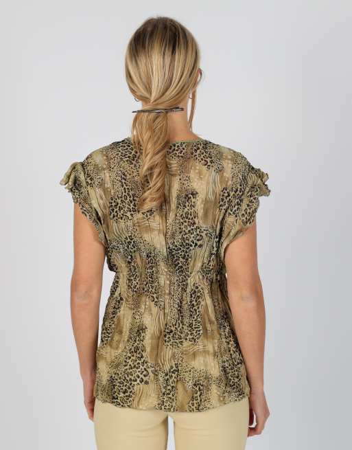 Vintage Zhiwa M blouse in tan, 2 of 4