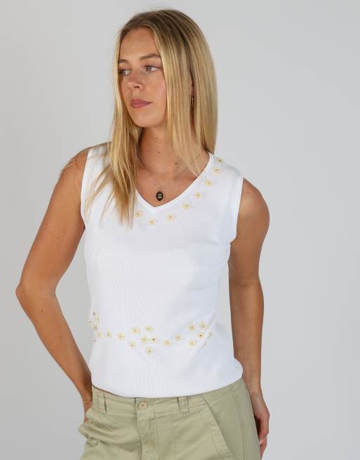 Vintage Zhong liu S woven vest in cream, 3 of 4
