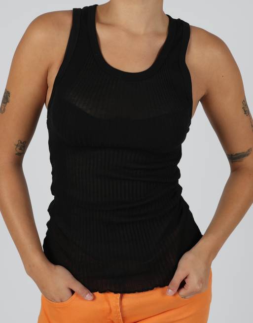 Vintage Zimmerli XS woven vest in black, 4 of 4