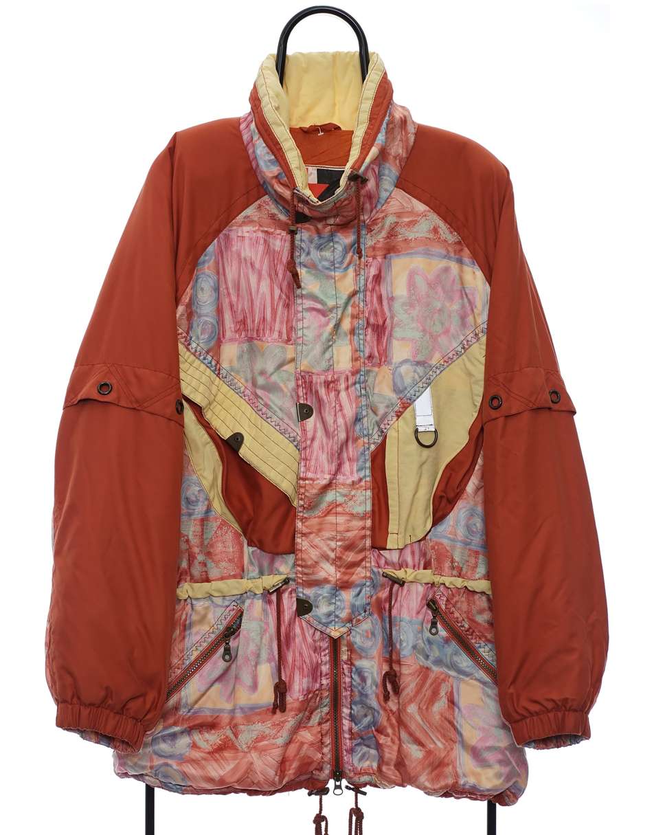 Vintage Zinke Size XL Coat Patterned In Orange