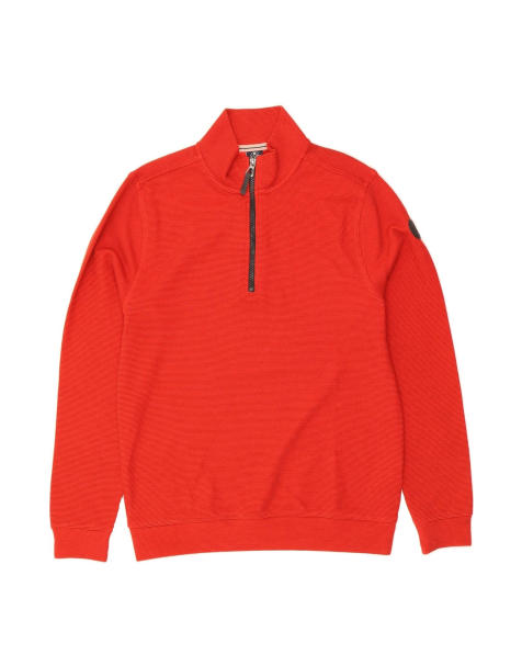 Vintage Zip Neck Sweatshirt Jumper Small In Red - view 1