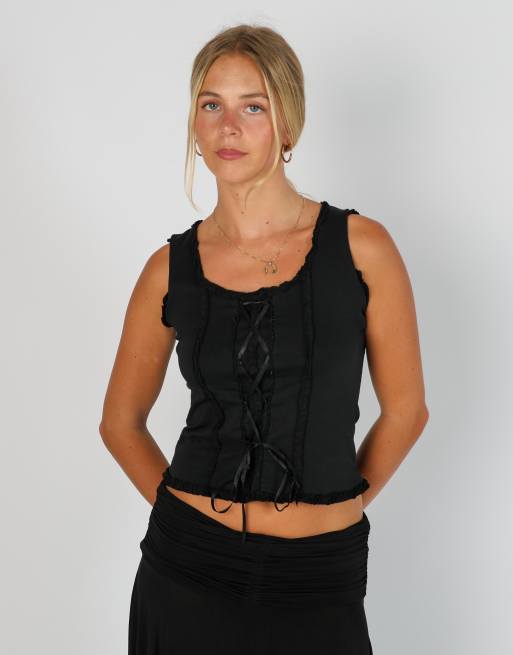Vintage Zoteno S woven top in black