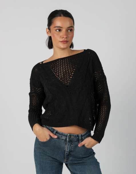 Vintage Zuiki L knitted top in black - view 1