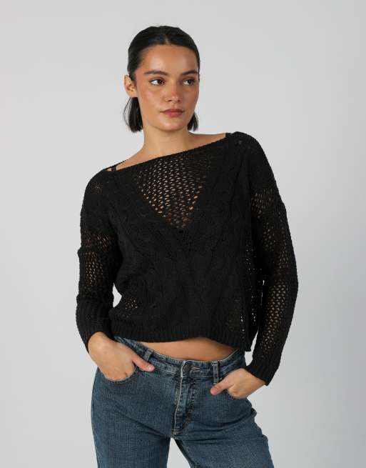 Vintage Zuiki L knitted top in black, 1 of 4