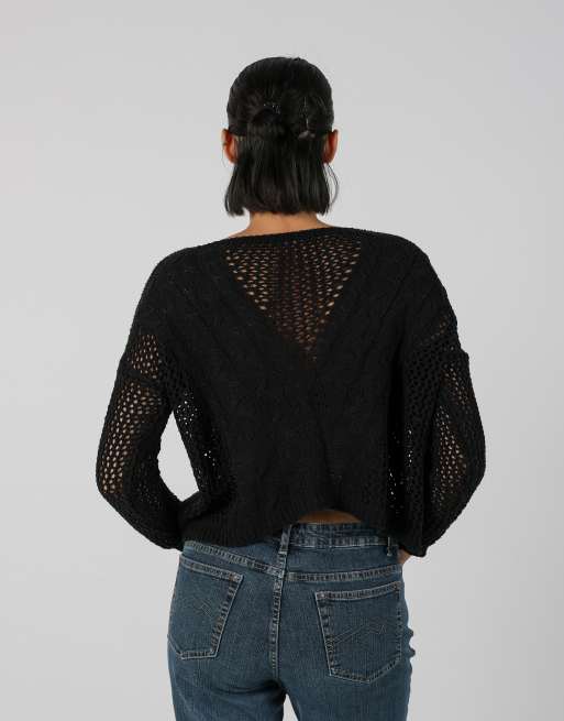 Vintage Zuiki L knitted top in black, 2 of 4