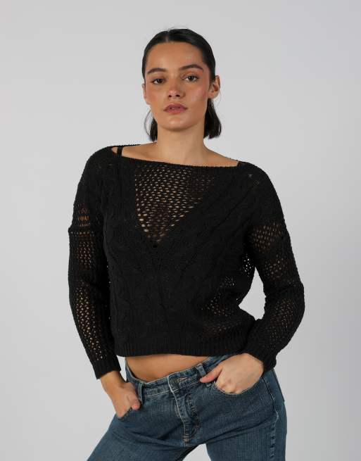 Vintage Zuiki L knitted top in black, 3 of 4