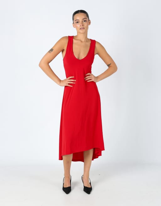 Vintage Zuiki M Woven Maxi Dress Red