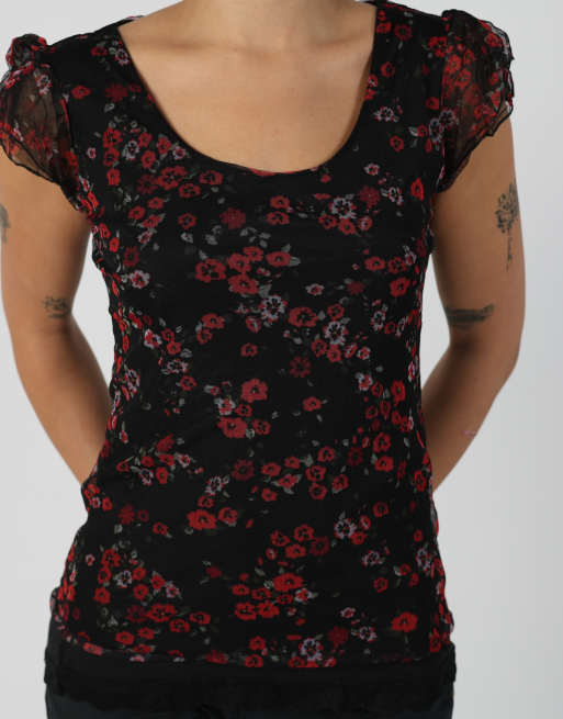 Vintage Zuiki M woven top in black, 4 of 4