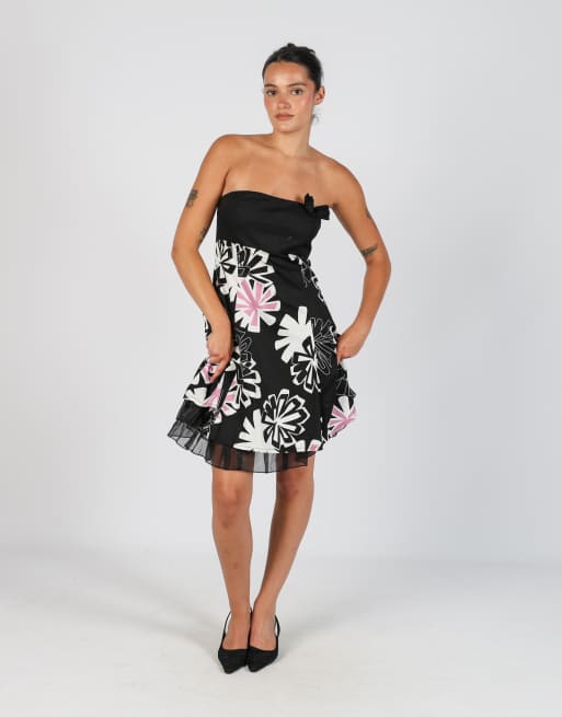 Vintage Zuiki S woven midi dress in black