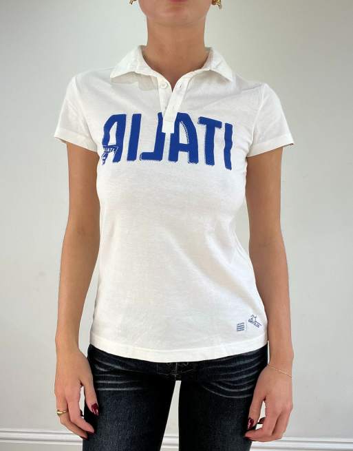 Vintage'Italia' polo shirt in white