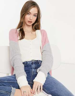 color block cardigan