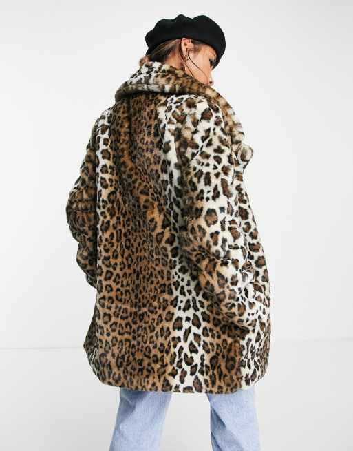 Asos leopard print coat hotsell