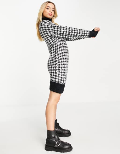 Houndstooth store sweater dress