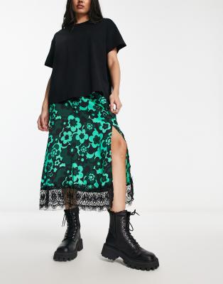 Pull&Bear - Gonna Color Vaniglia Con Finiture In Pizzo In Coordinato - Foto 10