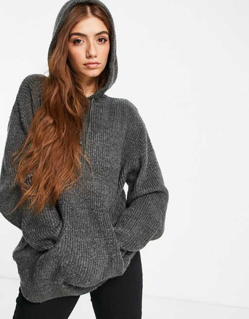 Violet Romance knitted hoodie in gray | ASOS