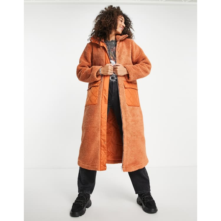 Rust longline sales coat