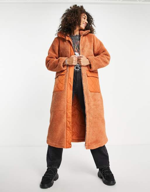 Rust longline coat on sale