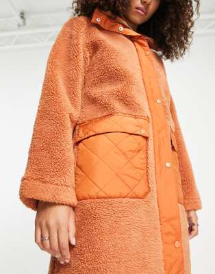 Rust hot sale borg coat