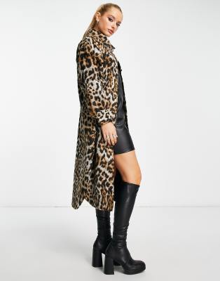 Violet Romance longline jacket in leopard print | ASOS