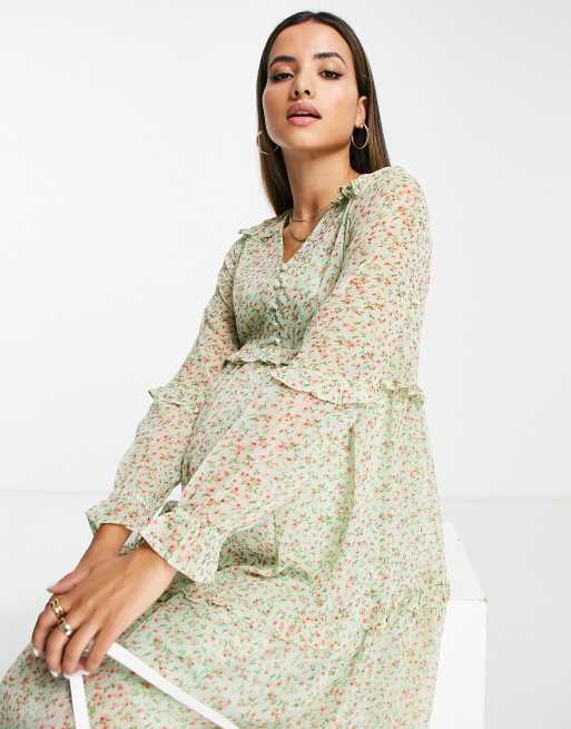 knee length dresses for ladies Maternity Madeline Convertible Chiffon Floral Print Dress