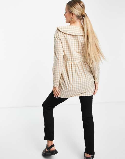 Violet Romance Maternity peter pan collar blouse in gingham, 4 of 4