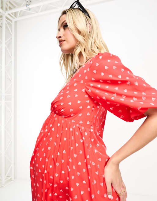 Asos red maternity clearance dress