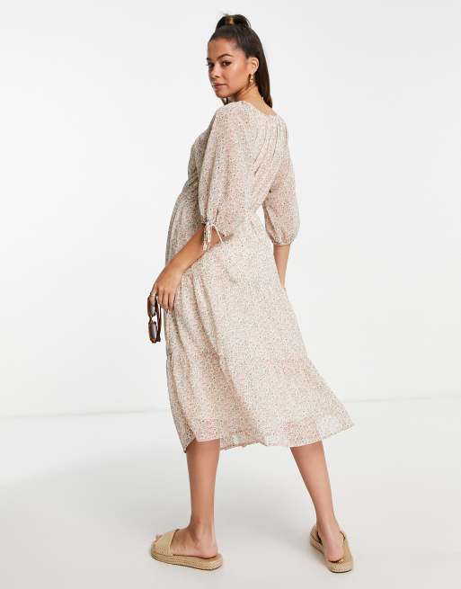 Asos design maternity lace wrap hot sale midi dress