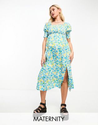Violet Romance Maternity shirred bust midi dress in floral print - ASOS Price Checker