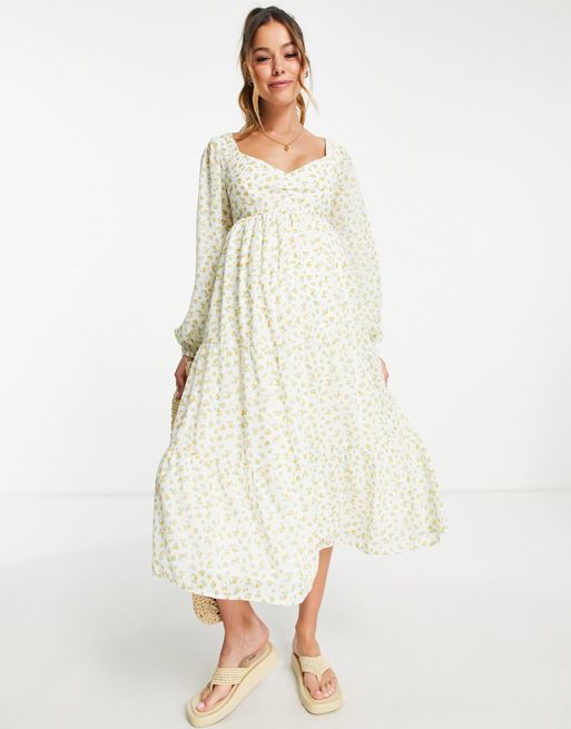 Ditsy Floral Tiered Midi Dress