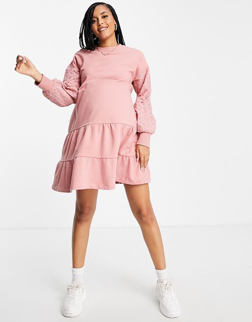 pink maternity sweater dress Isabel Blush Faux Wrap Dress XXL Soft Stretchy - W This stylish duo features a soft ribbed knit fabric that hugs your curves and stretches for your changing bump Violet Romance Maternity tiered sweater