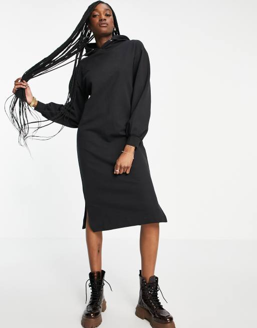 Violet Romance midi hoodie dress in black | ASOS