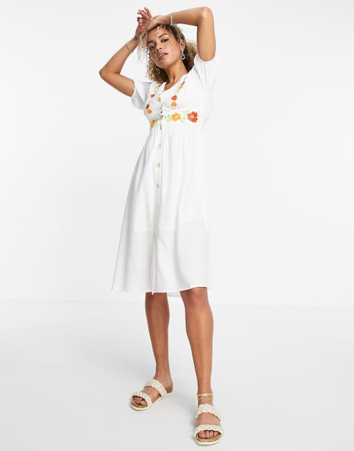 Witte best sale zomerjurk midi