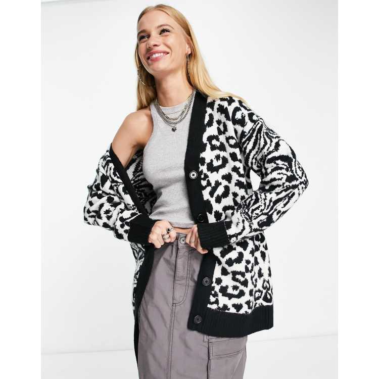 Leopard print shop oversized cardigan