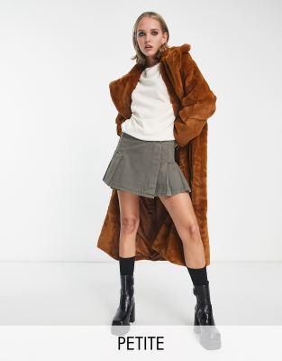 Violet Romance Petite longline faux fur coat in copper - ASOS Price Checker