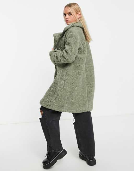 Violet Romance Petite - Manteau imitation peau de mouton - Vert sauge, 3 de 4