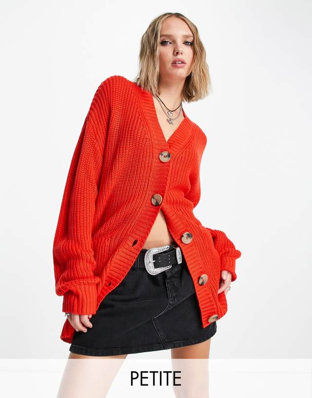 Violet Romance Petite oversized cardigan in orange