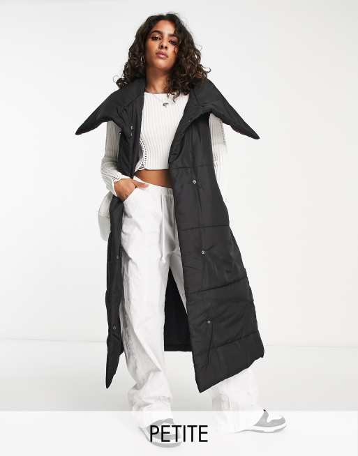 Violet Romance Petite oversized shawl neck longline vest in black