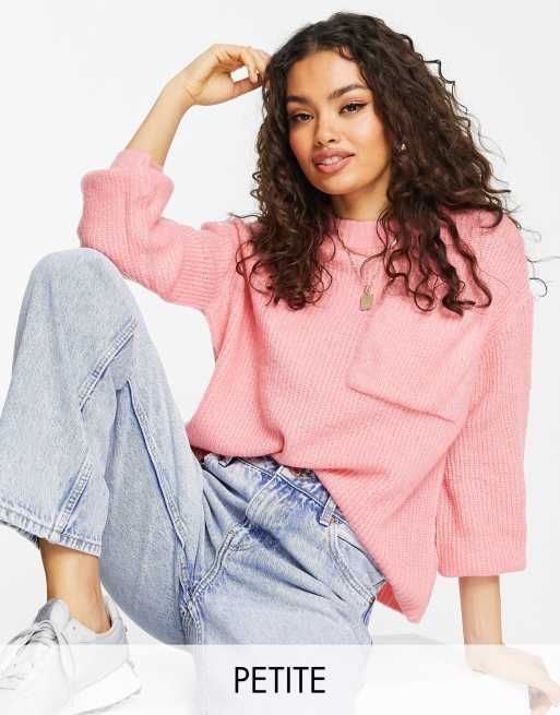 Violet Romance Petite oversized sweater with pocket detail in pink