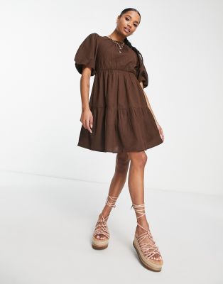 chocolate brown color dress