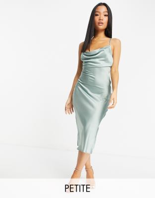 asos green slip dress