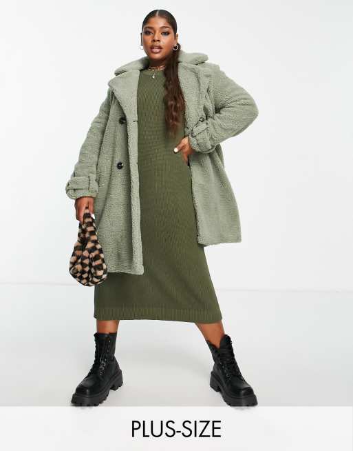 Plus size 2025 borg coat