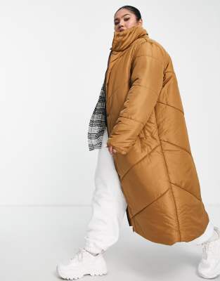 tan funnel neck coat