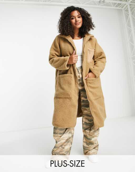 Asos long teddy coat best sale