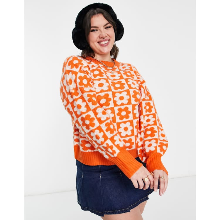 Plus size shop orange sweater