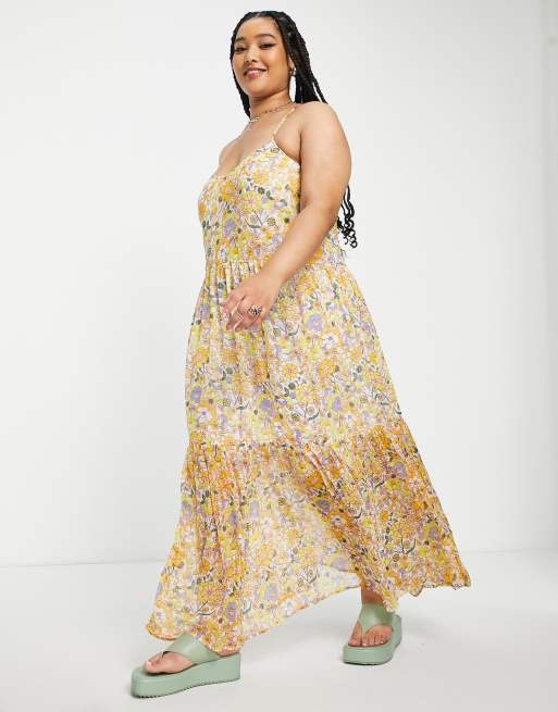 Violet Romance Plus trapeze midi dress in floral print, 4 of 4