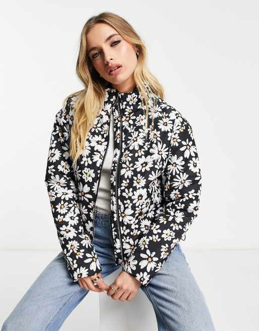 Violet Romance quilted puffer jacket in daisy print | ASOS