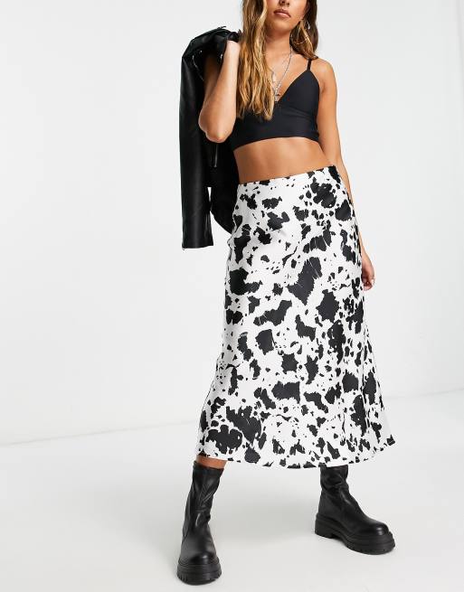 Cow print skirt outlet midi